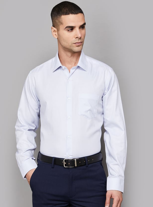 VAN HEUSEN Textured Regular Fit Formal Shirt