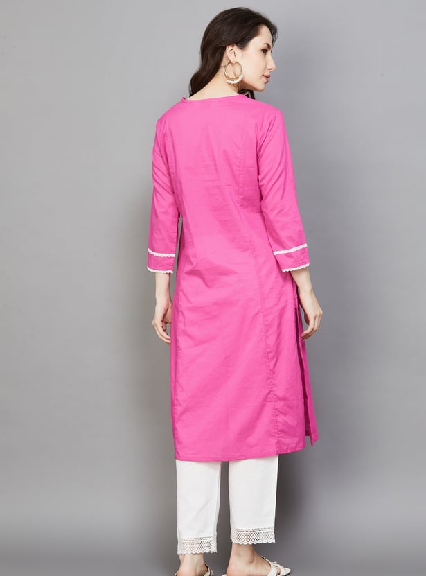 BIBA Embroidered Straight Kurta
