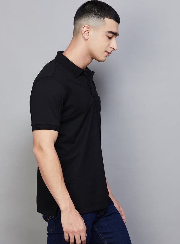 ALLEN SOLLY Solid Polo T-shirt