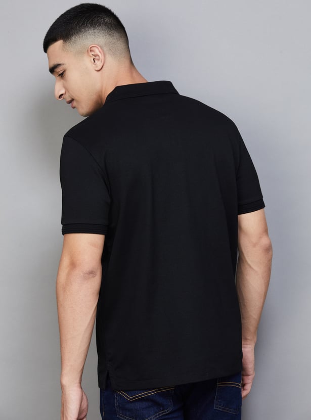 ALLEN SOLLY Solid Polo T-shirt