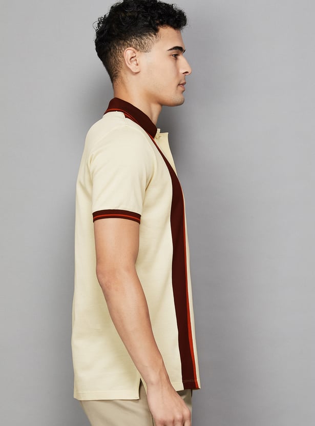 ALLEN SOLLY Solid Polo T-shirt