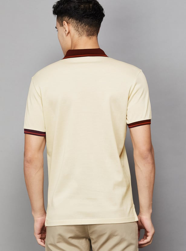 ALLEN SOLLY Solid Polo T-shirt