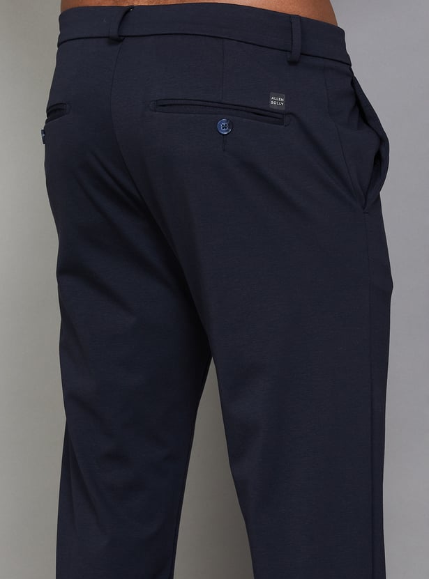 ALLEN SOLLY Solid Crop Fit Trousers
