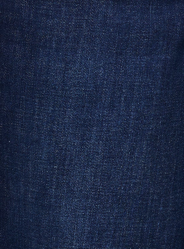 KRAUS Solid High Rise Straight Fit Jeans