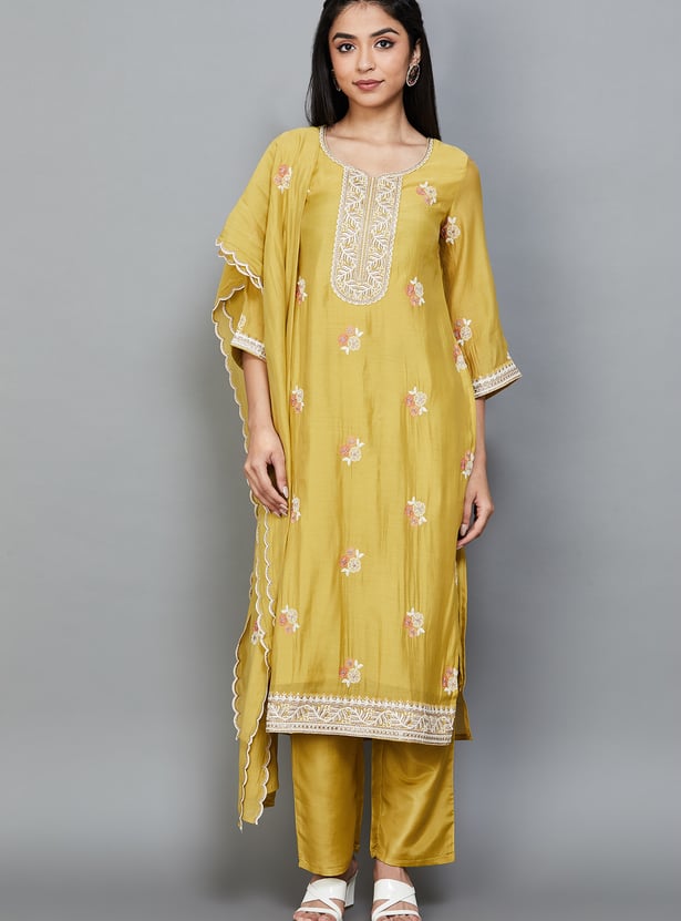 BIBA Embroidered Kurta Set
