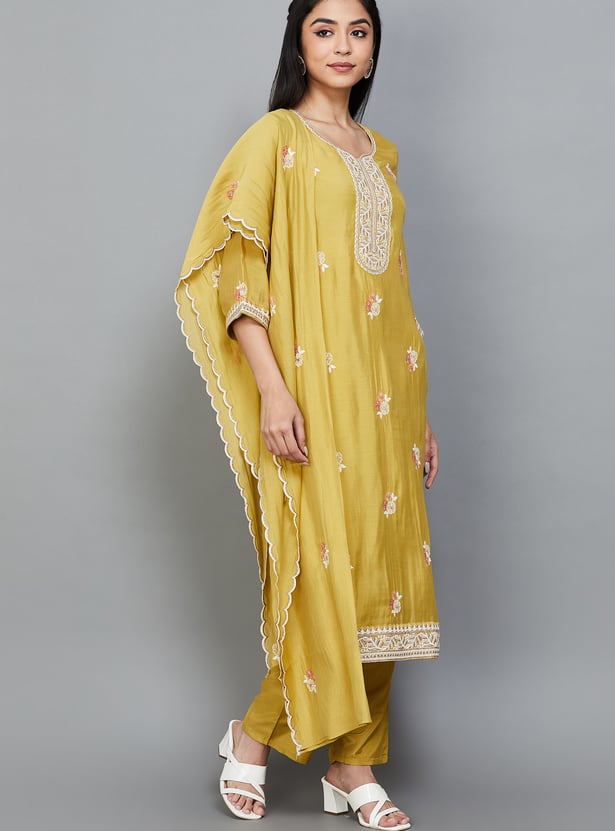 BIBA Embroidered Kurta Set