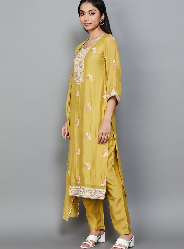 BIBA Embroidered Kurta Set
