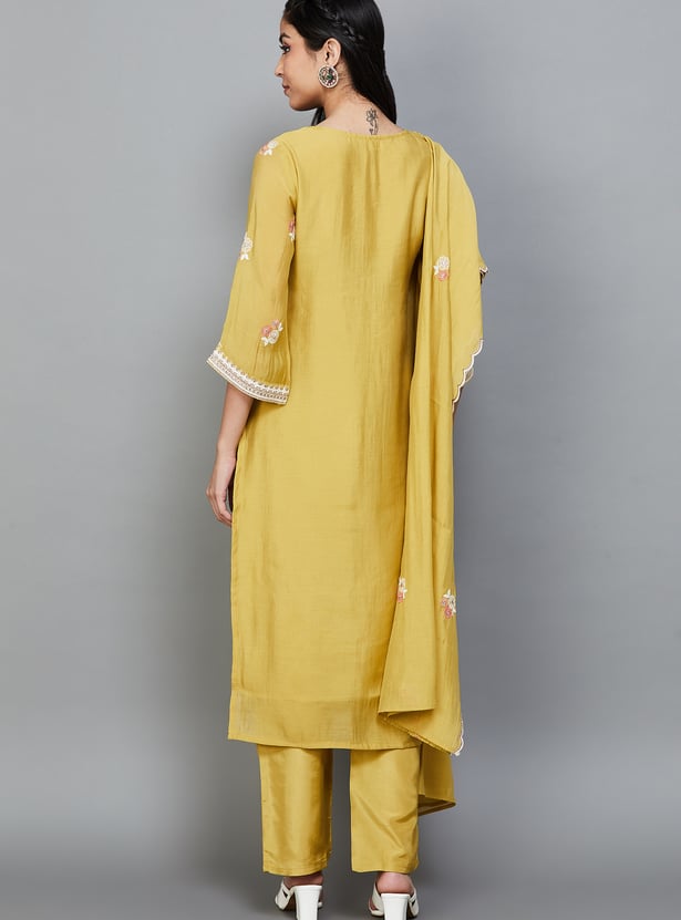BIBA Embroidered Kurta Set