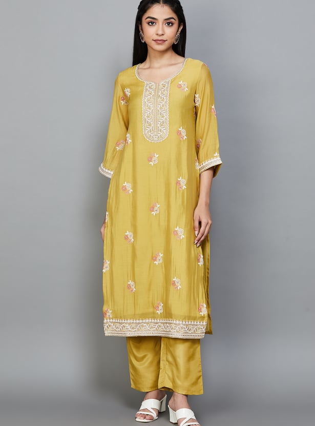 BIBA Embroidered Kurta Set