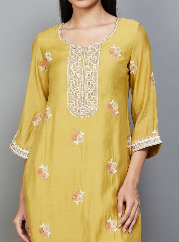 BIBA Embroidered Kurta Set