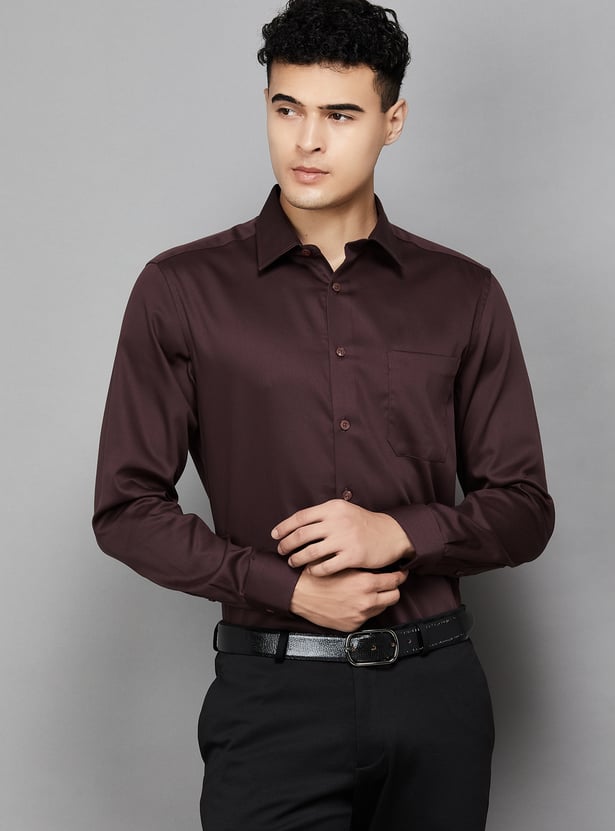 LOUIS PHILIPPE Solid Regular Fit Formal Shirt