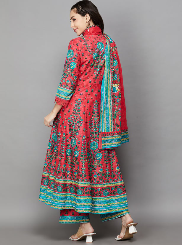 BIBA Embroidered A-Line Kurta Set