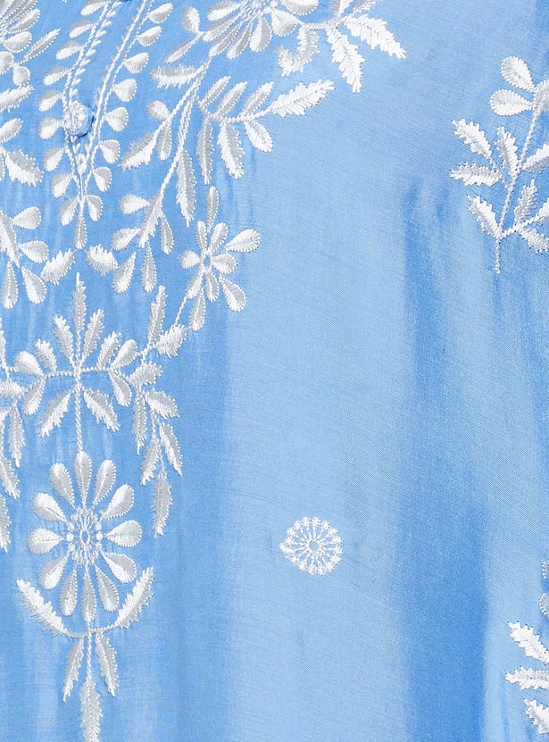 BIBA Chikankari Embroidered Straight Kurta Set