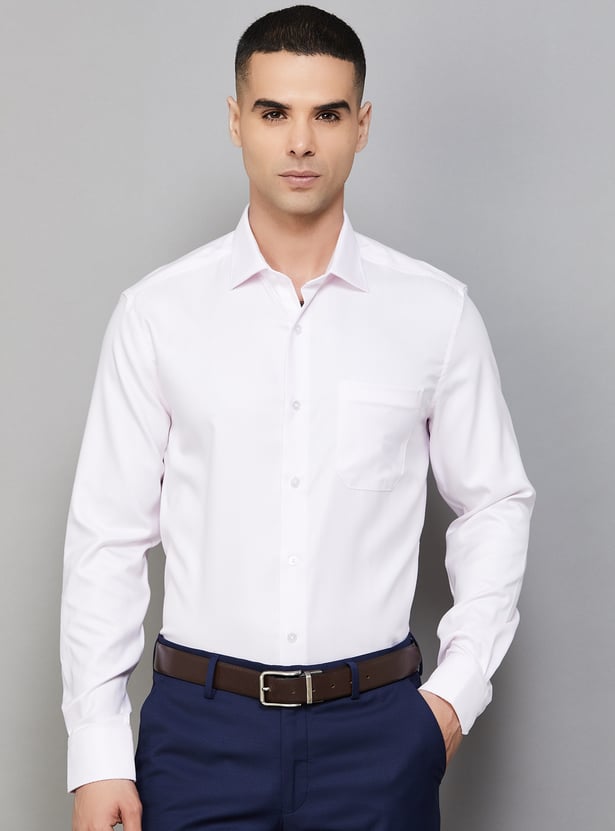 LOUIS PHILIPPE Herringbone Classic Fit Shirt
