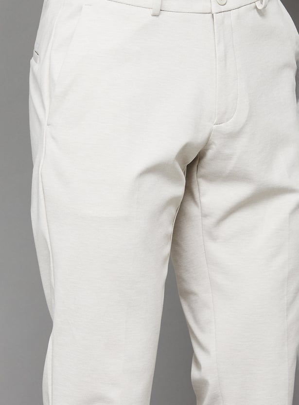 LOUIS PHILIPPE Solid Regular Fit Formal Trousers