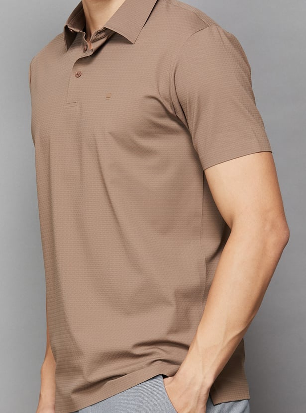 LOUIS PHILIPPE Textured Slim Polo T-shirt