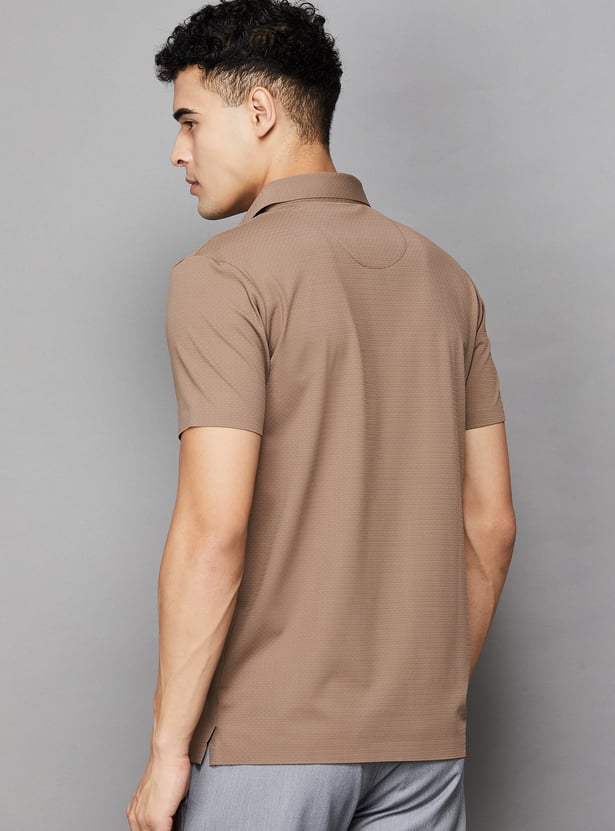 LOUIS PHILIPPE Textured Slim Polo T-shirt