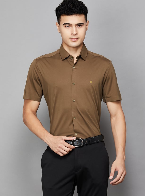 LOUIS PHILIPPE Solid Slim Fit Formal Shirt