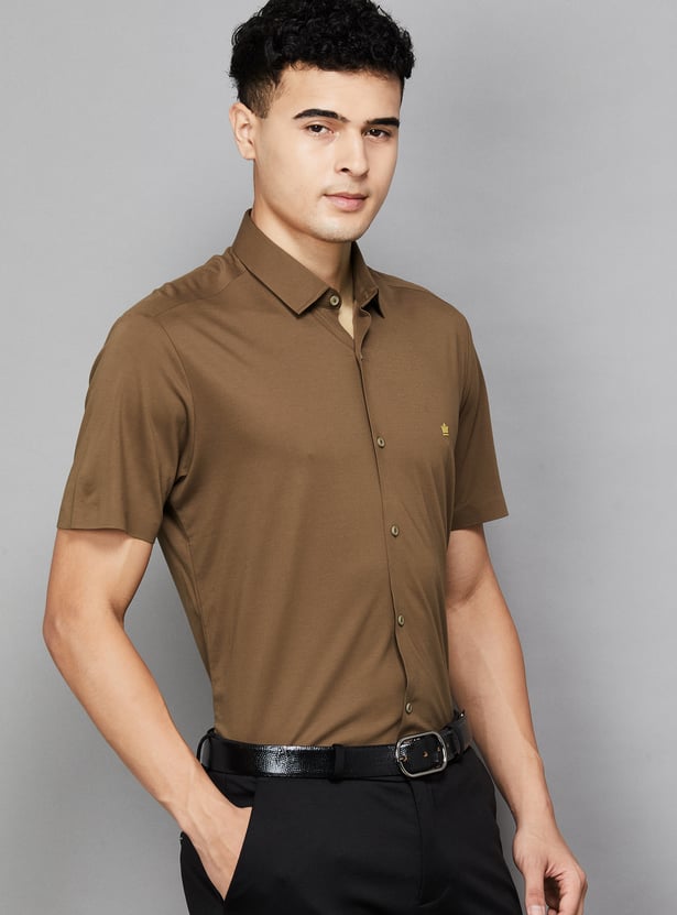 LOUIS PHILIPPE Solid Slim Fit Formal Shirt