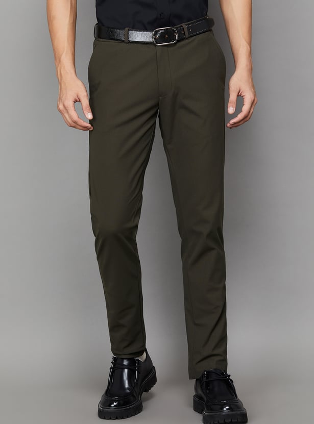 LOUIS PHILIPPE Solid Regular Formal Trousers