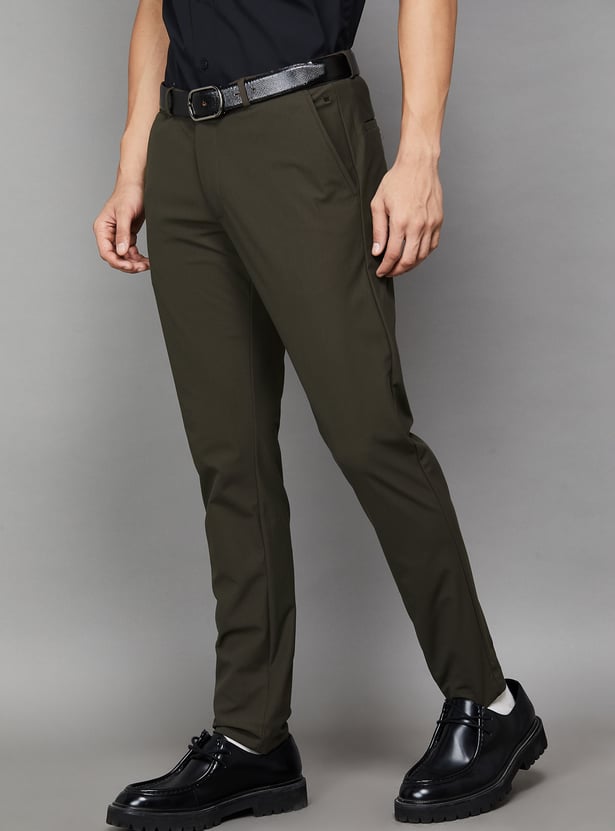 LOUIS PHILIPPE Solid Regular Formal Trousers