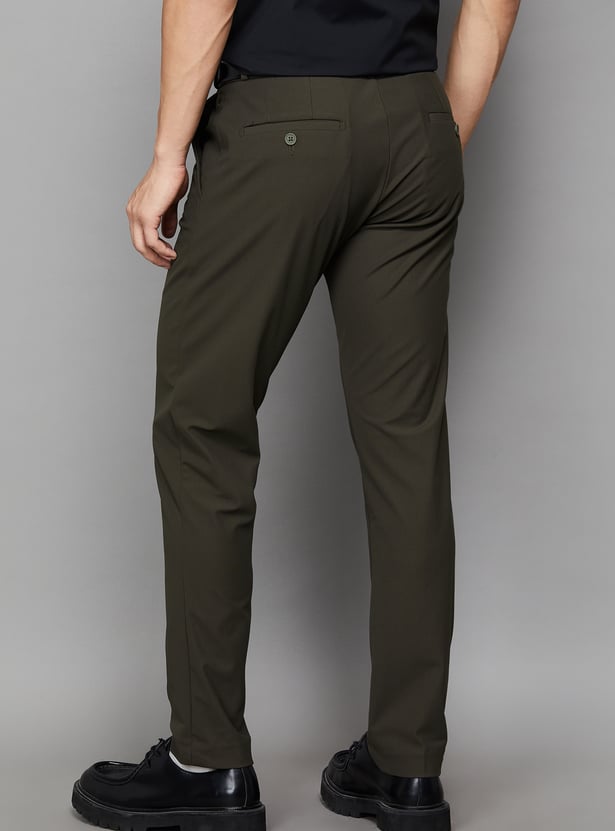 LOUIS PHILIPPE Solid Regular Formal Trousers