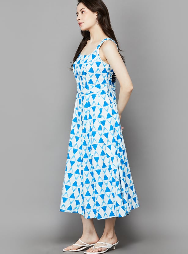 AND Geometric Print A-Line Dress