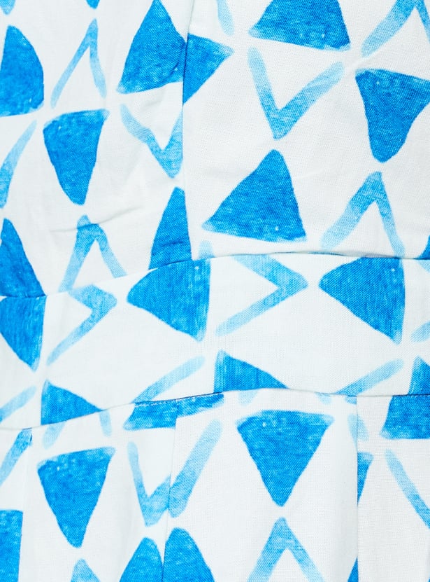 AND Geometric Print A-Line Dress