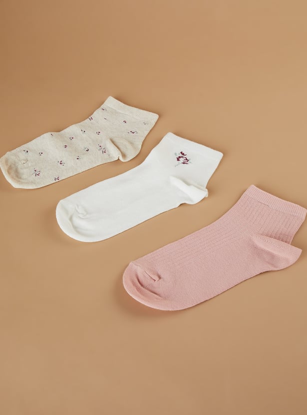 GINGER Assorted Ankle Length Socks - Pack of 3
