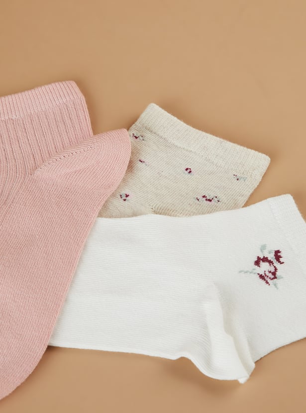 GINGER Assorted Ankle Length Socks - Pack of 3