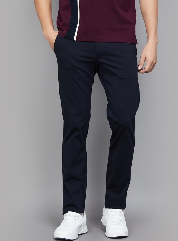 LP SPORT Solid Slim Tapered Trousers