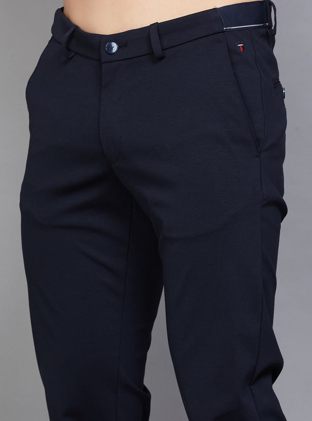 LP SPORT Solid Slim Tapered Trousers