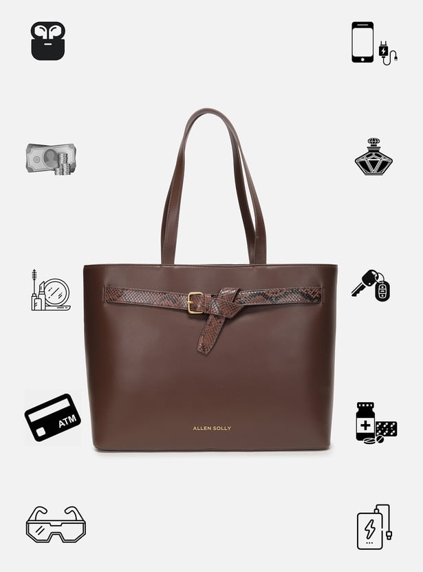 ALLEN SOLLY Solid Laptop Bag