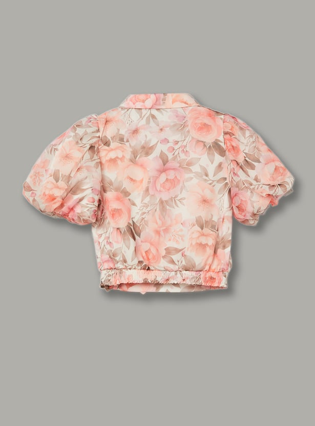 PEPPERMINT Girls Printed Top with Trousers Set