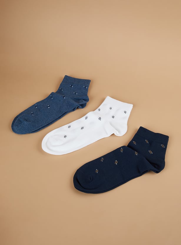 CODE Patterned Ankle Length Socks - Pack of 3
