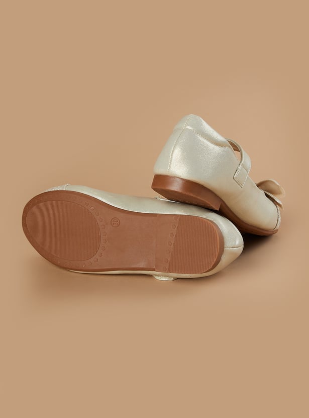 FAME FOREVER Girls Glitter Bow Ballerinas