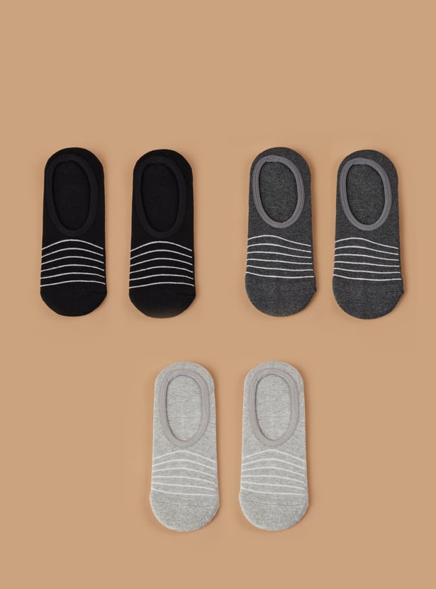 FORCA Striped No Show Socks - Pack of 3