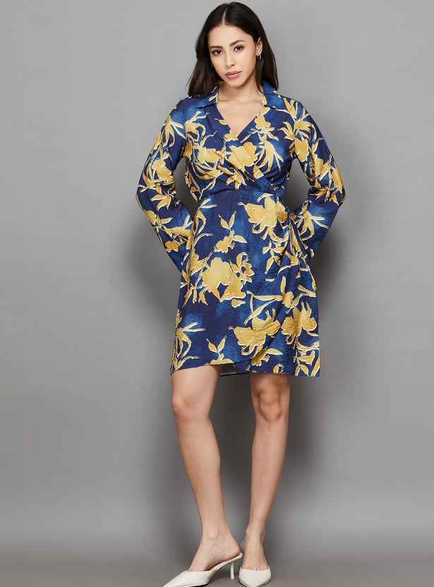 AND Floral Print Wrap Dress