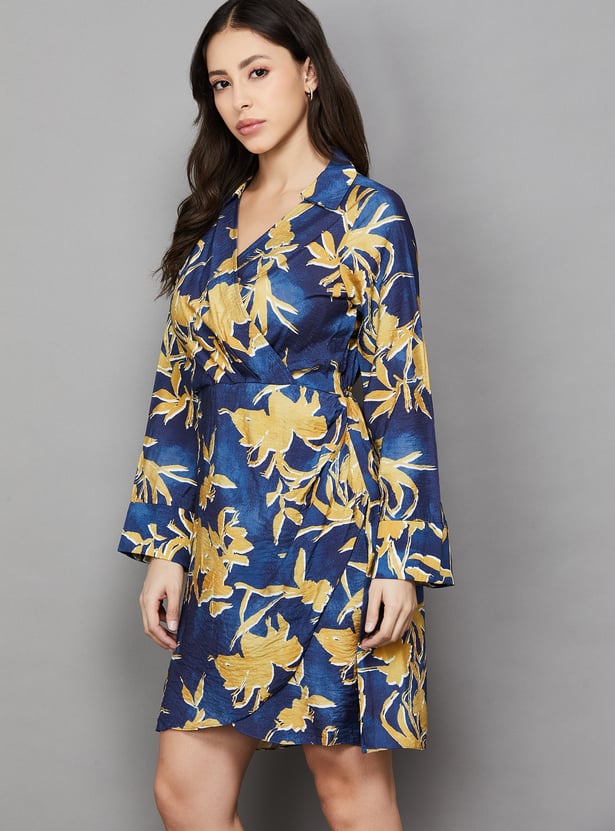 AND Floral Print Wrap Dress