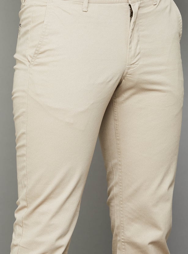 INDIAN TERRAIN Solid Brooklyn Trousers (Slim Straight)