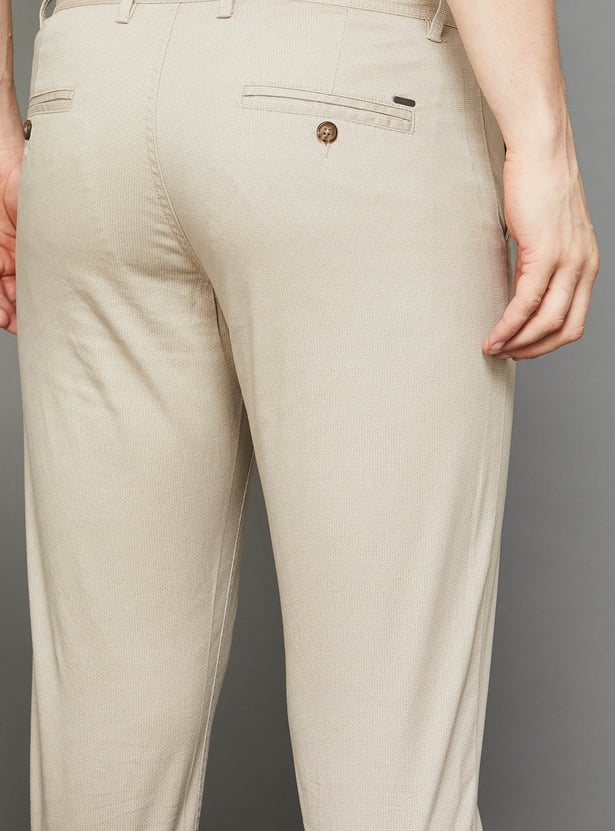 INDIAN TERRAIN Solid Brooklyn Trousers (Slim Straight)