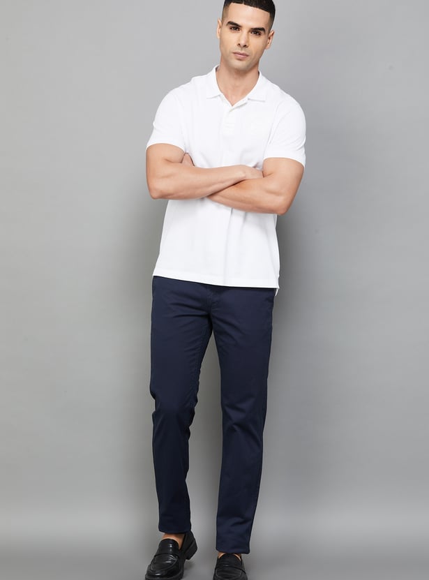 INDIAN TERRAIN Solid Brooklyn Trousers (Slim Straight)