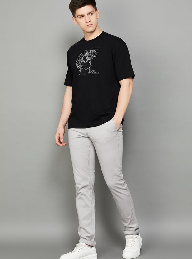INDIAN TERRAIN Solid Brooklyn Trousers (Slim Straight)