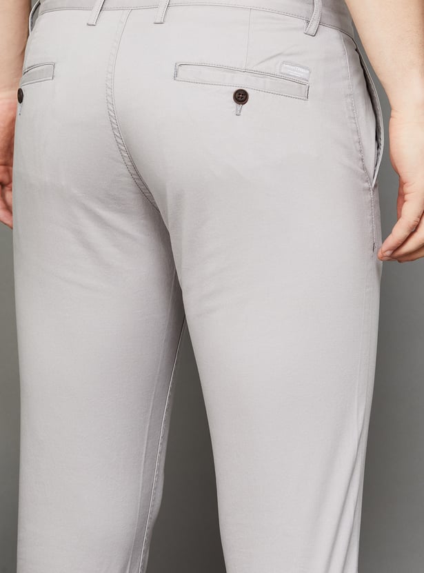 INDIAN TERRAIN Solid Brooklyn Trousers (Slim Straight)