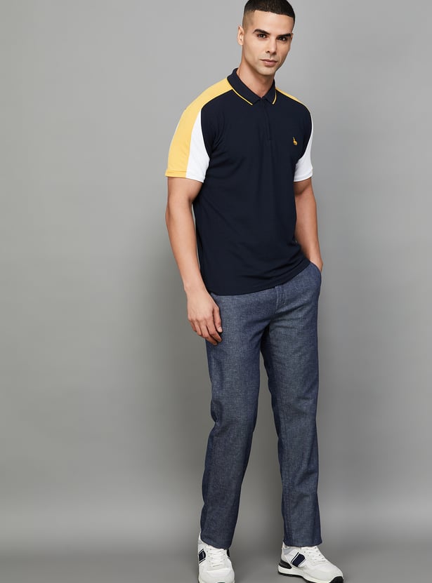 COLORPLUS Solid Regular Fit Trousers