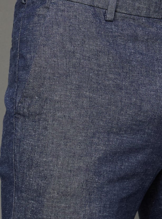COLORPLUS Solid Regular Fit Trousers
