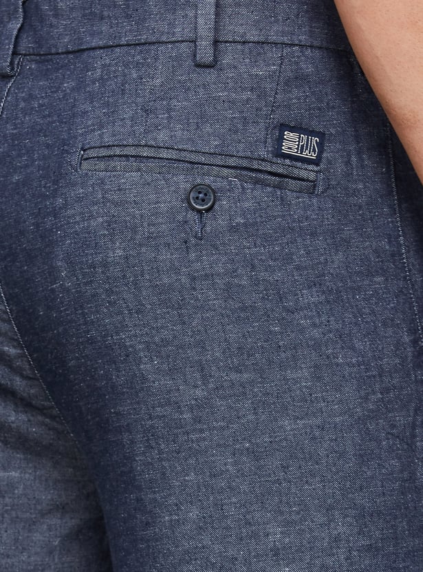 COLORPLUS Solid Regular Fit Trousers