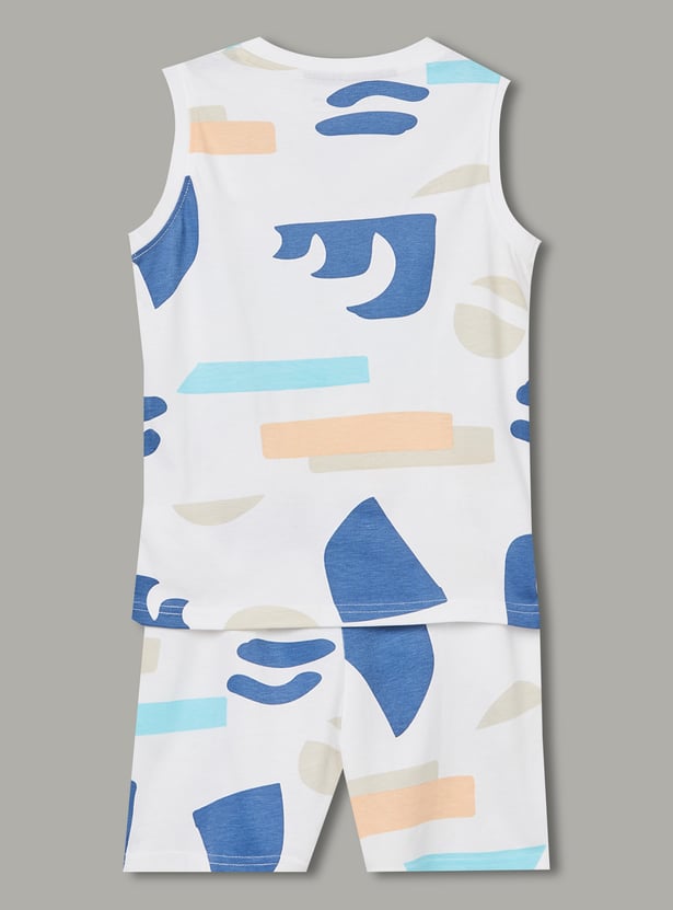 FAME FOREVER Boys Printed T-shirt and Shorts Set