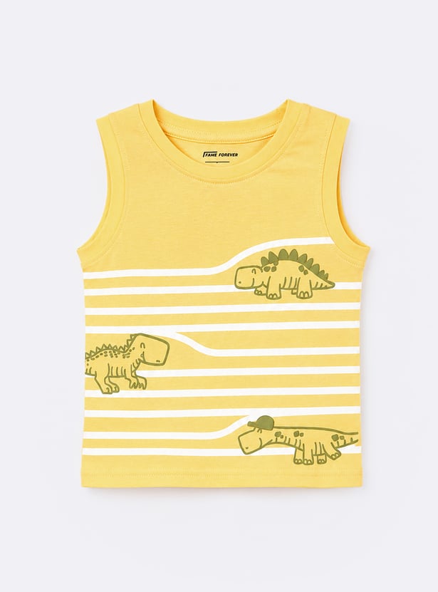 FAME FOREVER Boys Dinosaur Print T-shirt and Shorts