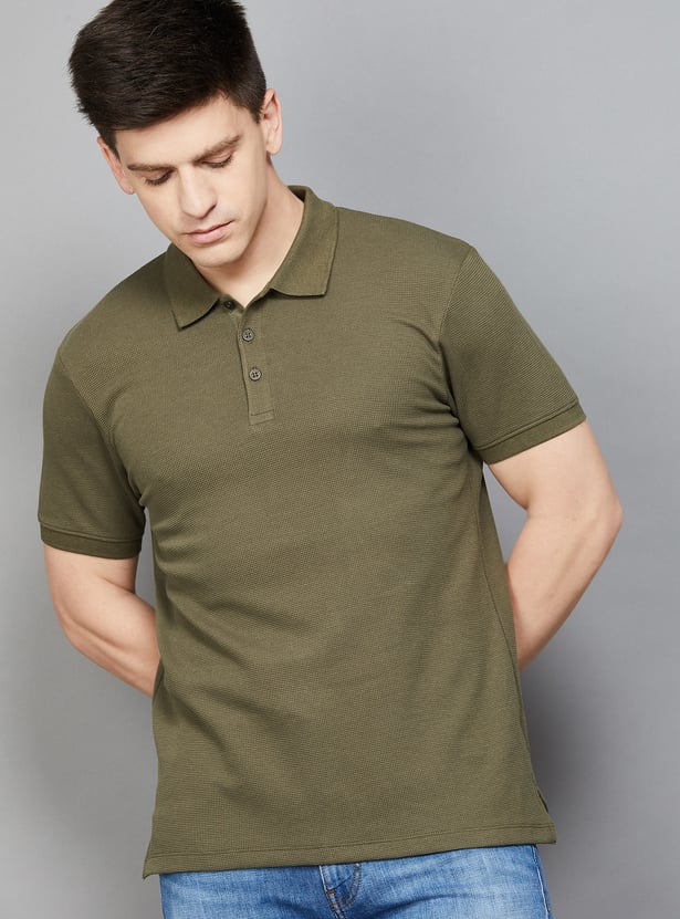 CELIO Solid Polo T-shirt